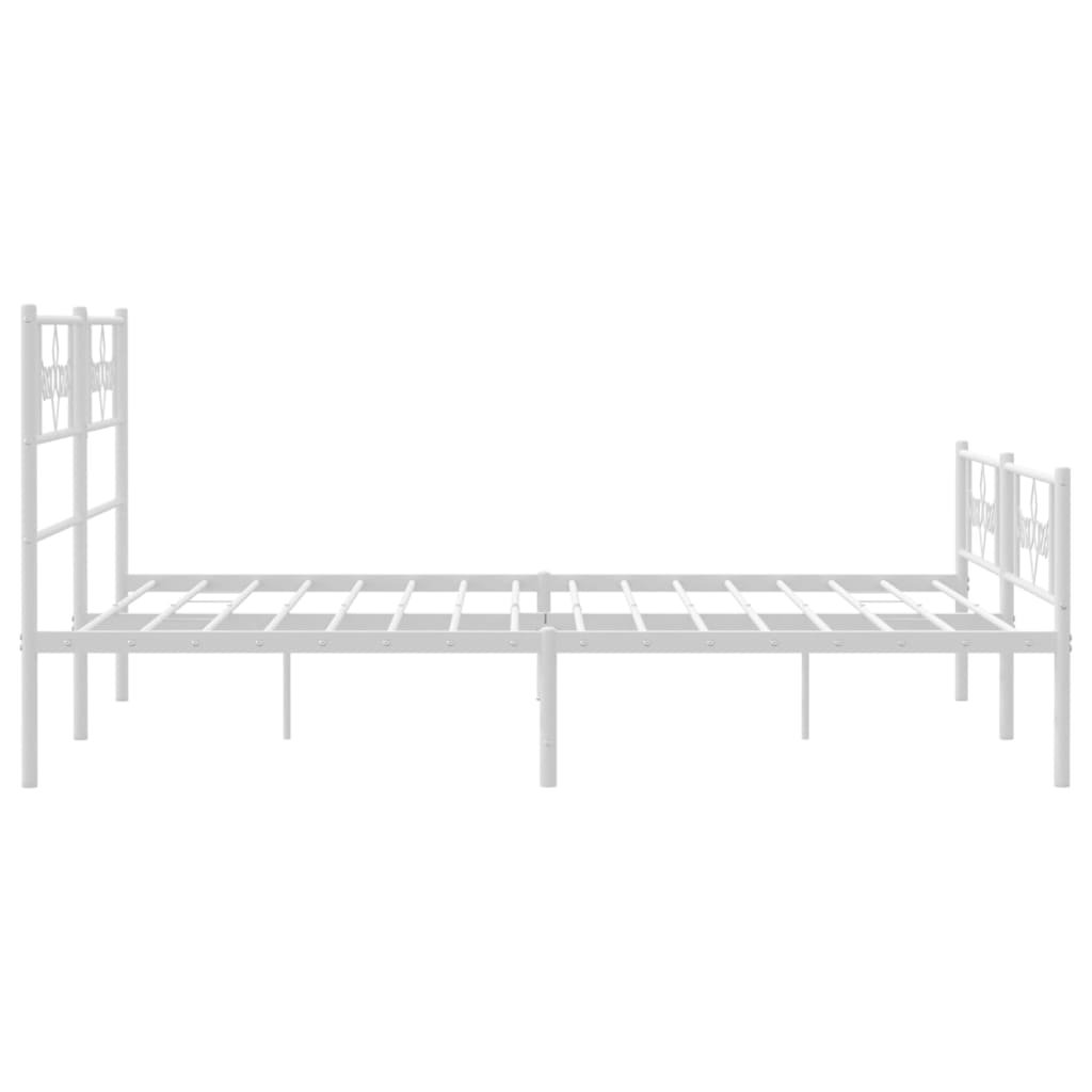 Bedframe met hoofd- en voeteneinde metaal wit 140x200 cm is nu te koop bij PeponiXL, paradijselijk wonen!