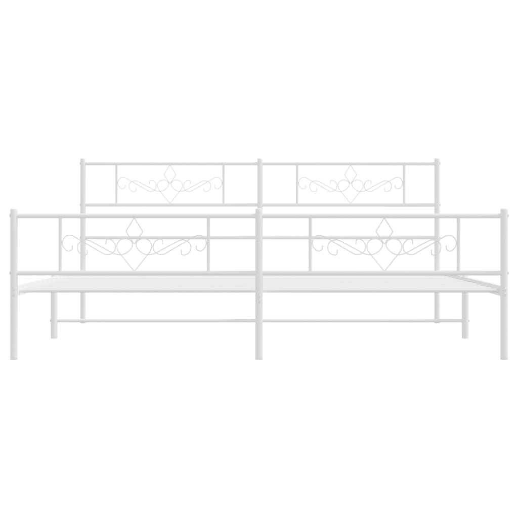 Bedframe met hoofd- en voeteneinde metaal wit 200x200 cm is nu te koop bij PeponiXL, paradijselijk wonen!