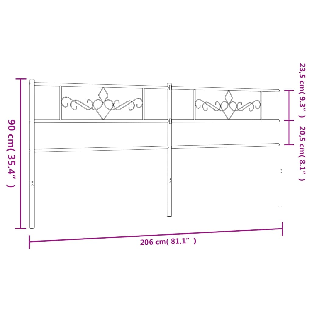 Vervangend hoofdbord 200 cm metaal wit is nu te koop bij PeponiXL, paradijselijk wonen!