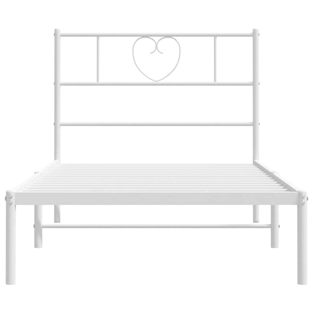 Bedframe met hoofdbord metaal wit 107x203 cm is nu te koop bij PeponiXL, paradijselijk wonen!