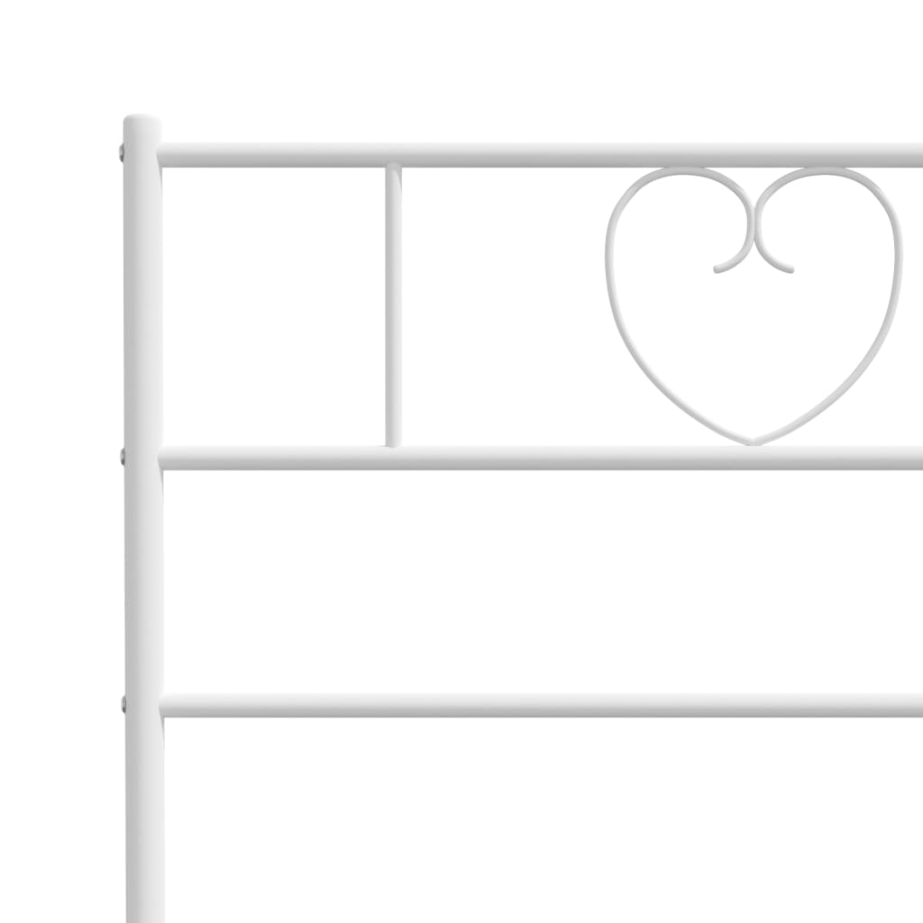 Bedframe met hoofdbord metaal wit 120x190 cm is nu te koop bij PeponiXL, paradijselijk wonen!
