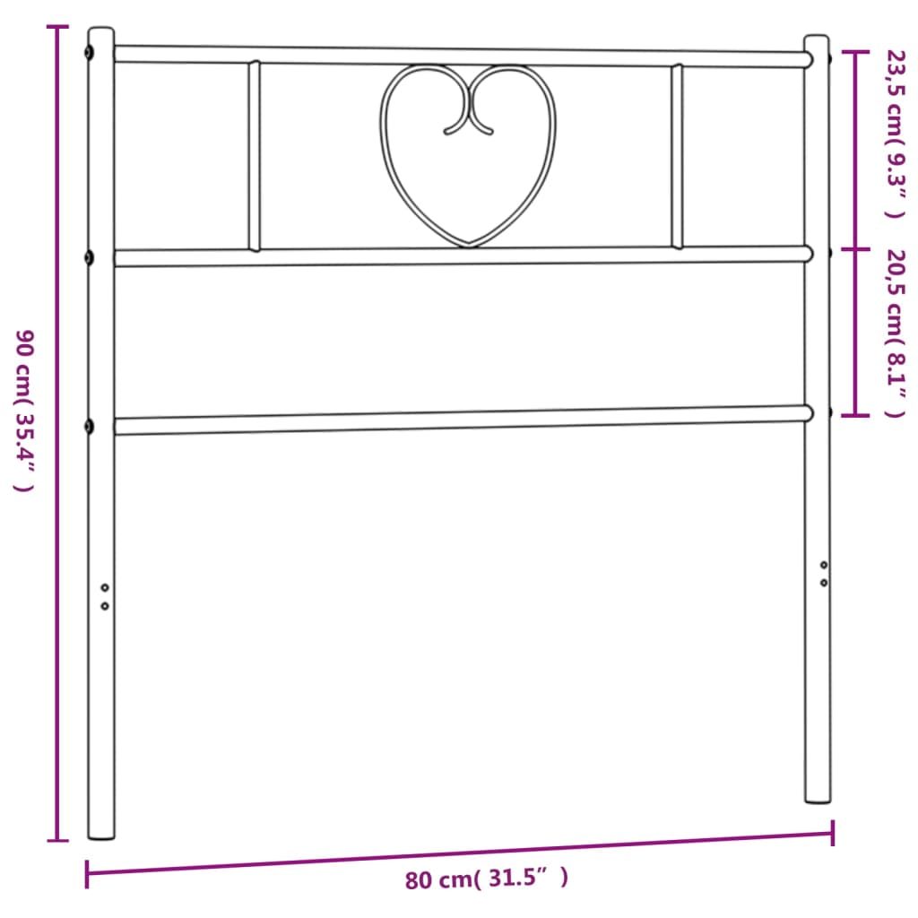 Vervangend hoofdbord 75 cm metaal wit is nu te koop bij PeponiXL, paradijselijk wonen!