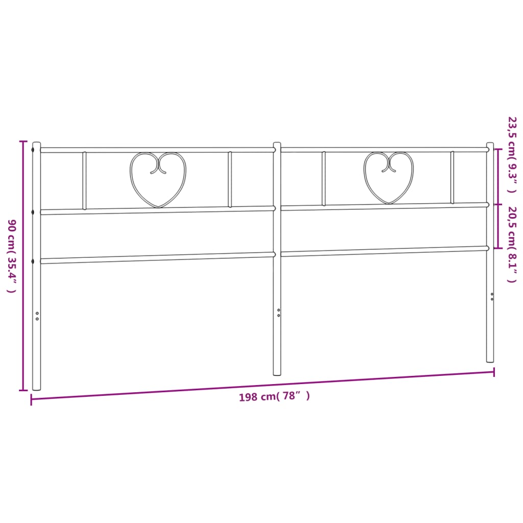 Vervangend hoofdbord 193 cm metaal wit is nu te koop bij PeponiXL, paradijselijk wonen!