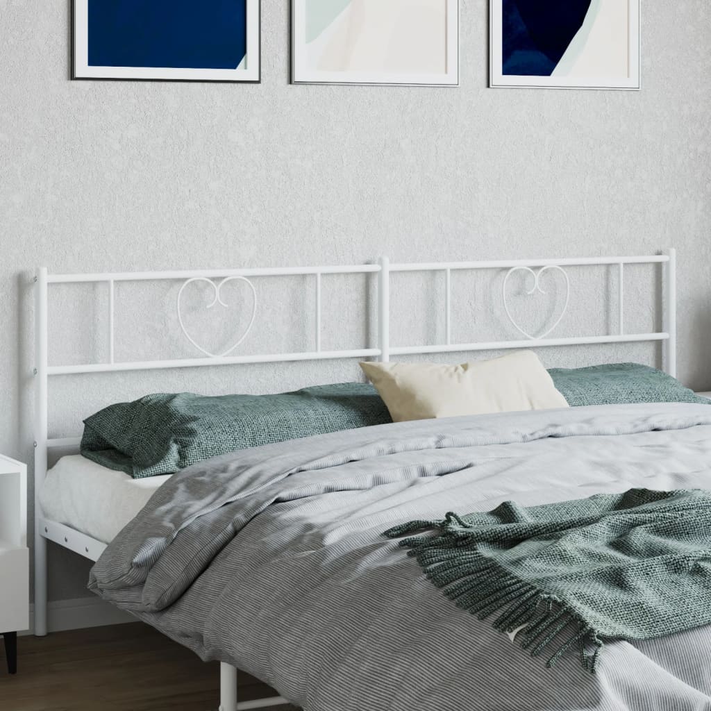 Vervangend hoofdbord 193 cm metaal wit is nu te koop bij PeponiXL, paradijselijk wonen!
