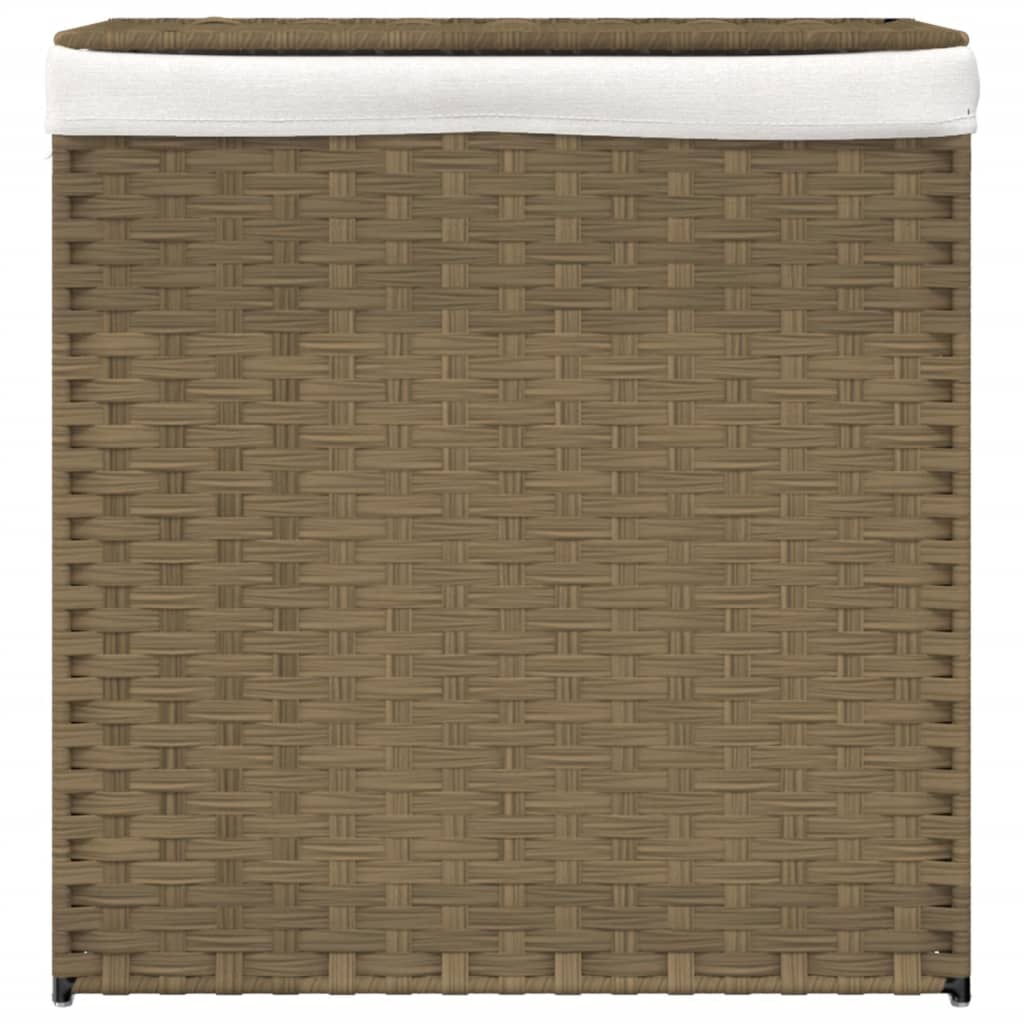 Wasmand met 2 vakken 53x35x57 cm poly rattan is nu te koop bij PeponiXL, paradijselijk wonen!