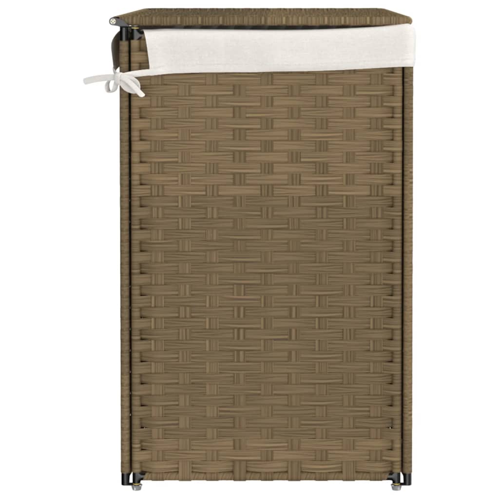 Wasmand met 2 vakken 53x35x57 cm poly rattan is nu te koop bij PeponiXL, paradijselijk wonen!