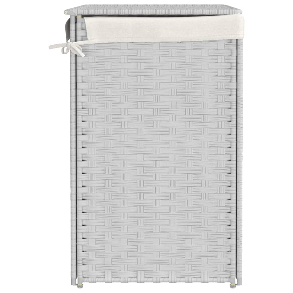 Wasmand met 2 vakken 53x35x57 cm poly rattan wit is nu te koop bij PeponiXL, paradijselijk wonen!