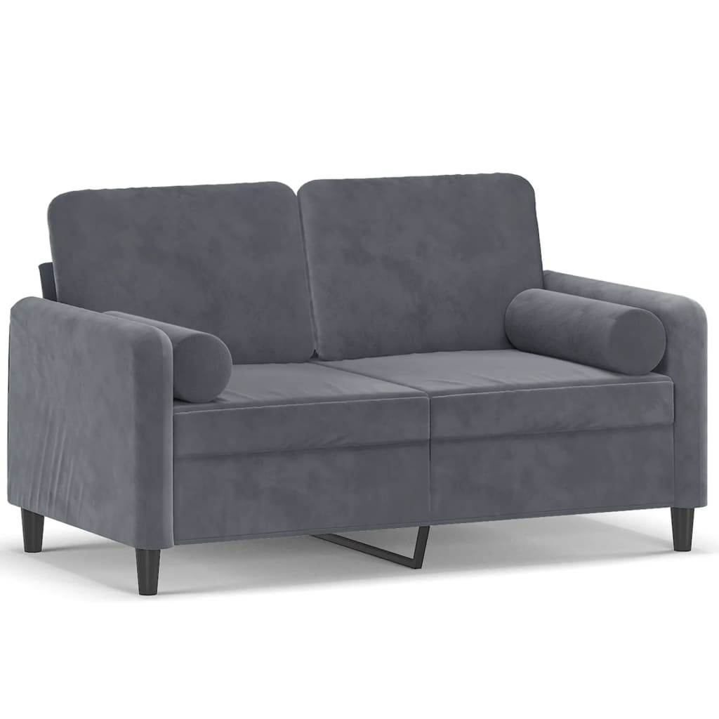 Tweezitsbank met sierkussens 120 cm fluweel donkergrijs is nu te koop bij PeponiXL, paradijselijk wonen!