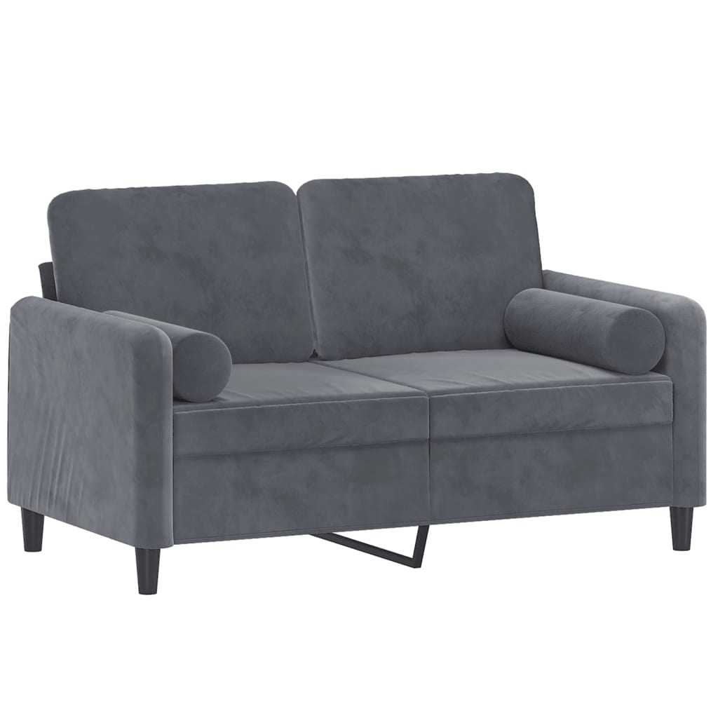 Tweezitsbank met sierkussens 120 cm fluweel donkergrijs is nu te koop bij PeponiXL, paradijselijk wonen!