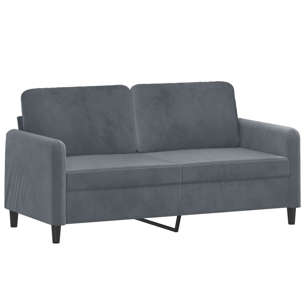 Tweezitsbank met sierkussens 140 cm fluweel donkergrijs is nu te koop bij PeponiXL, paradijselijk wonen!