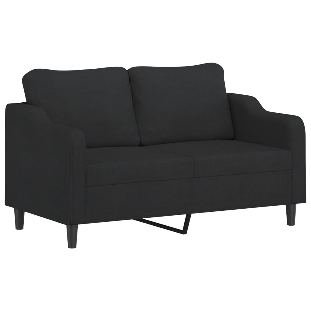2-delige loungeset met kussens stof zwart is nu te koop bij PeponiXL, paradijselijk wonen!