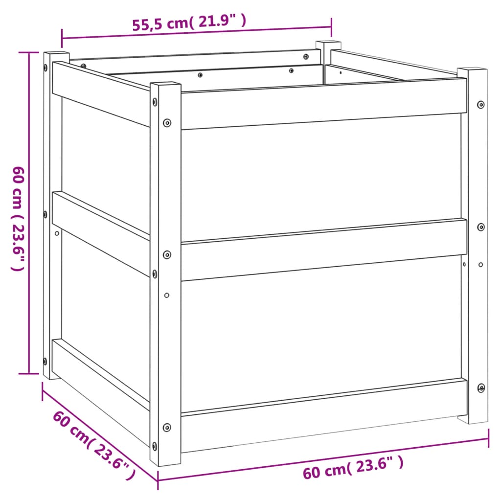 Plantenbak 60x60x60 cm massief grenenhout is nu te koop bij PeponiXL, paradijselijk wonen!