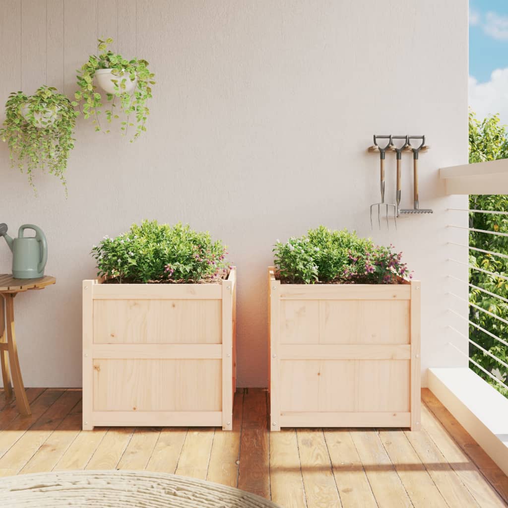 Plantenbakken 2 st cm massief grenenhout is nu te koop bij PeponiXL, paradijselijk wonen!