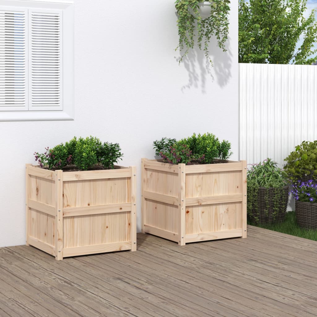 Plantenbakken 2 st cm massief grenenhout is nu te koop bij PeponiXL, paradijselijk wonen!