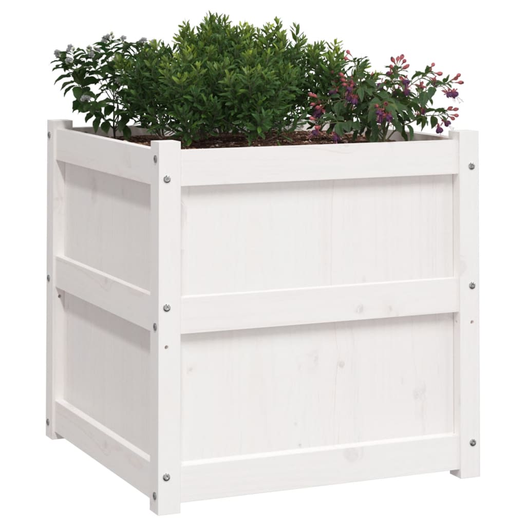Plantenbakken 2 st cm massief grenenhout wit is nu te koop bij PeponiXL, paradijselijk wonen!