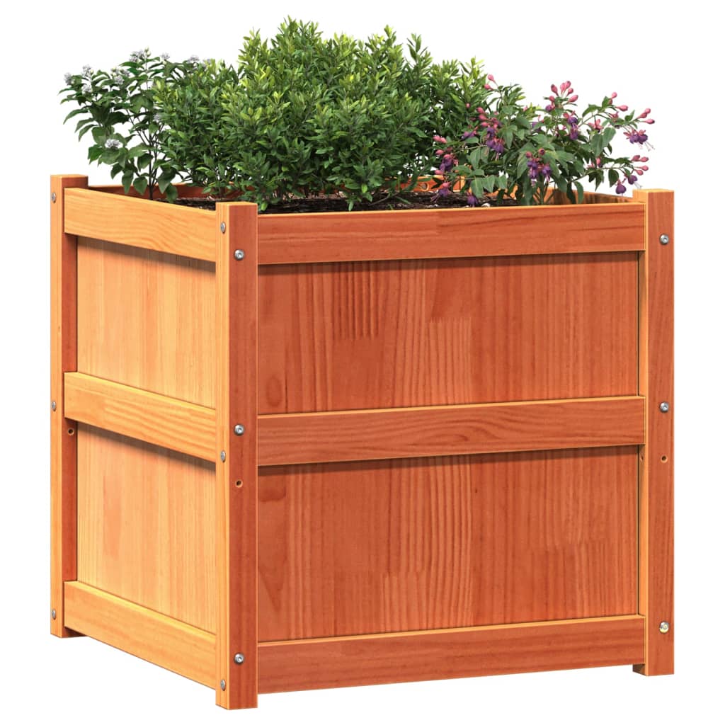 Plantenbak 60x60x60 cm massief grenenhout wasbruin is nu te koop bij PeponiXL, paradijselijk wonen!