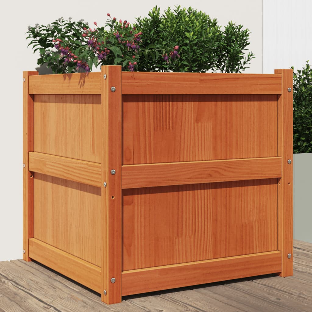 Plantenbak 60x60x60 cm massief grenenhout wasbruin is nu te koop bij PeponiXL, paradijselijk wonen!