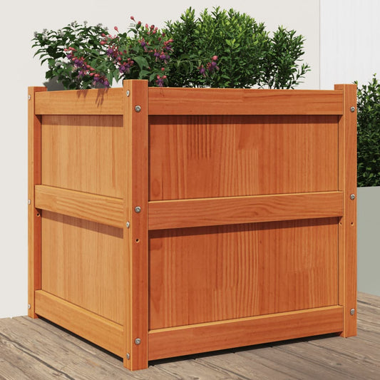 Plantenbak 60x60x60 cm massief grenenhout wasbruin is nu te koop bij PeponiXL, paradijselijk wonen!