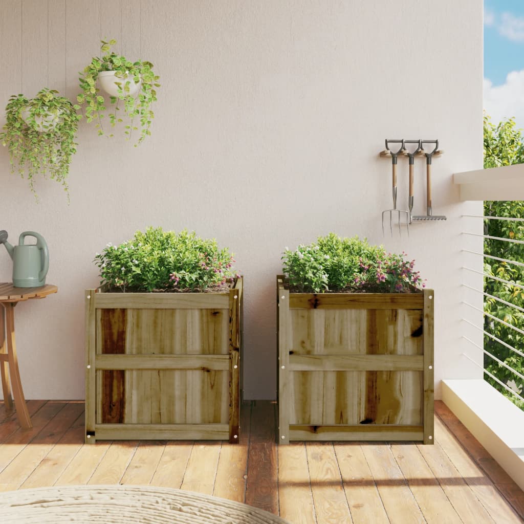 Plantenbakken 2 st cm geïmpregneerd hout is nu te koop bij PeponiXL, paradijselijk wonen!