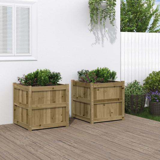 Plantenbakken 2 st cm geïmpregneerd hout is nu te koop bij PeponiXL, paradijselijk wonen!