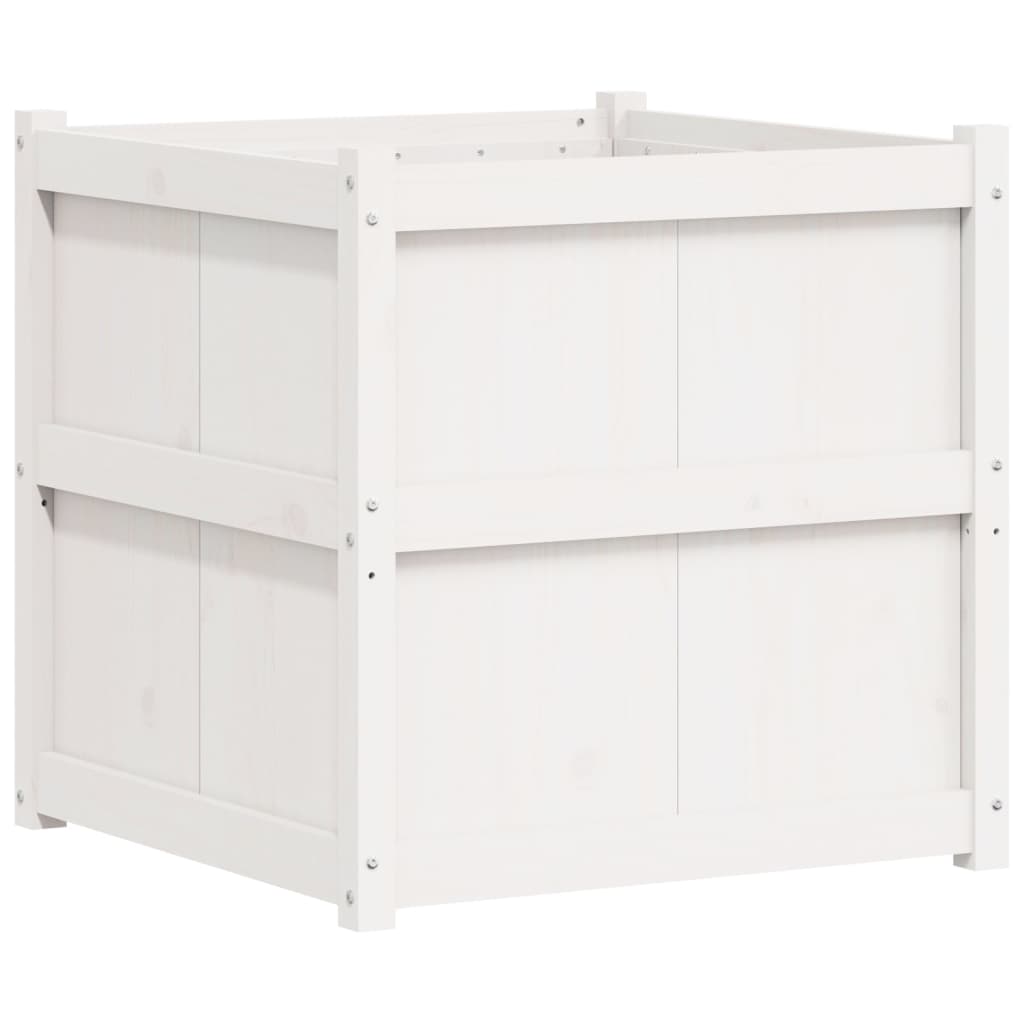 Plantenbak 70x70x70 cm massief grenenhout wit is nu te koop bij PeponiXL, paradijselijk wonen!