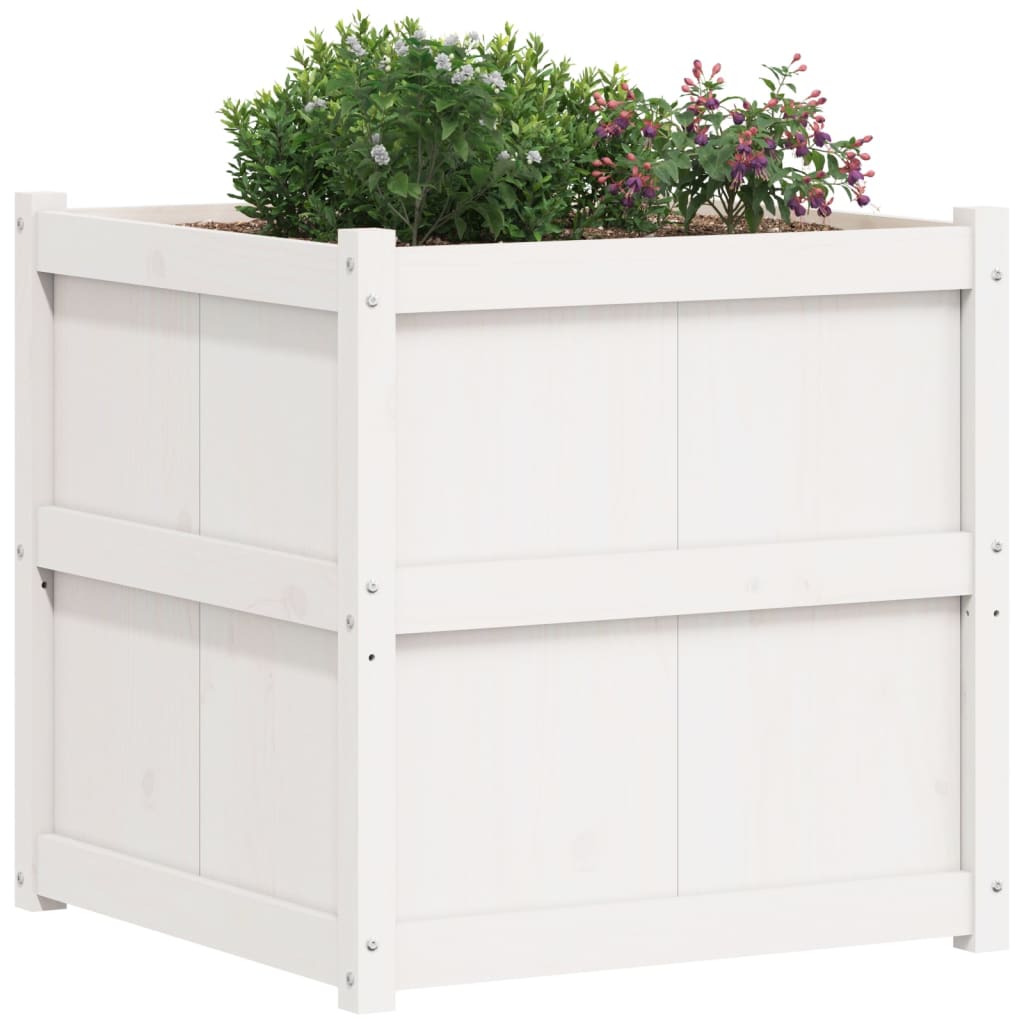 Plantenbak 70x70x70 cm massief grenenhout wit is nu te koop bij PeponiXL, paradijselijk wonen!