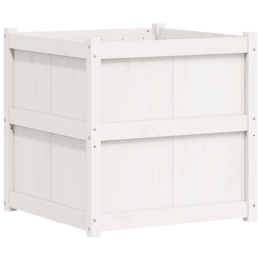 Plantenbak 70x70x70 cm massief grenenhout wit is nu te koop bij PeponiXL, paradijselijk wonen!