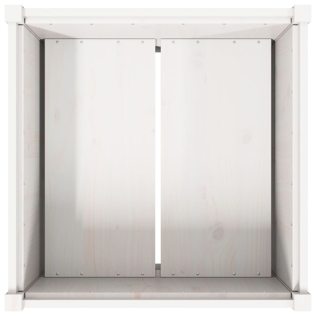 Plantenbak 70x70x70 cm massief grenenhout wit is nu te koop bij PeponiXL, paradijselijk wonen!