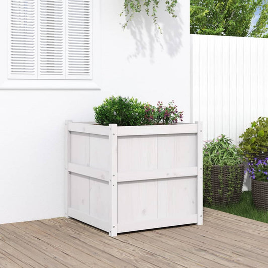 Plantenbak 70x70x70 cm massief grenenhout wit is nu te koop bij PeponiXL, paradijselijk wonen!