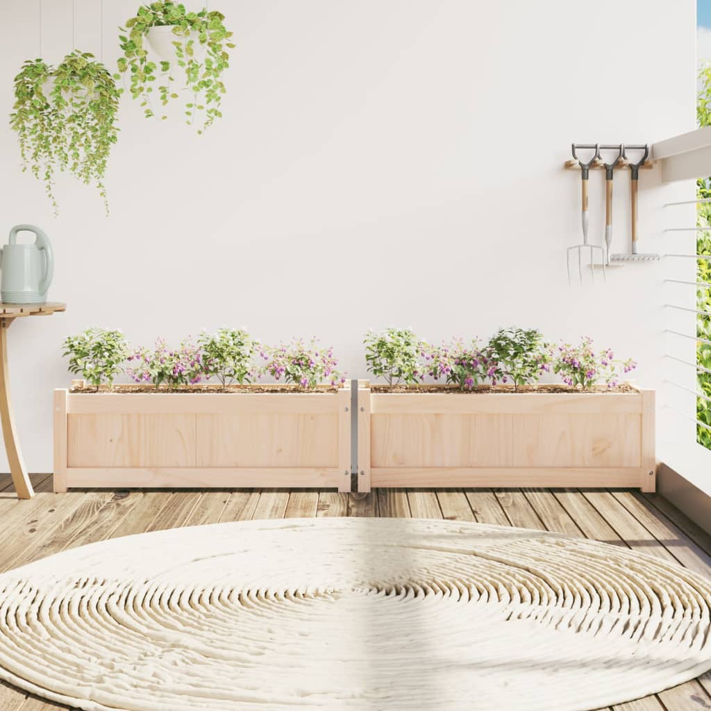 Plantenbakken 2 st cm massief grenenhout is nu te koop bij PeponiXL, paradijselijk wonen!