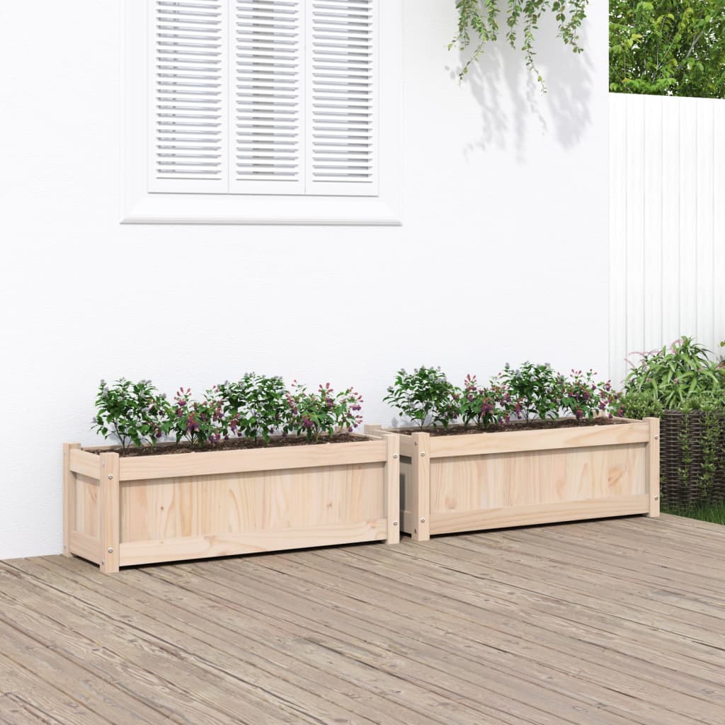 Plantenbakken 2 st cm massief grenenhout is nu te koop bij PeponiXL, paradijselijk wonen!
