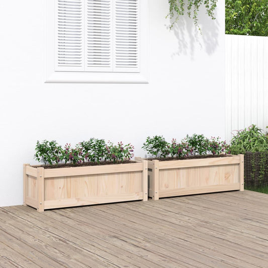 Plantenbakken 2 st cm massief grenenhout is nu te koop bij PeponiXL, paradijselijk wonen!