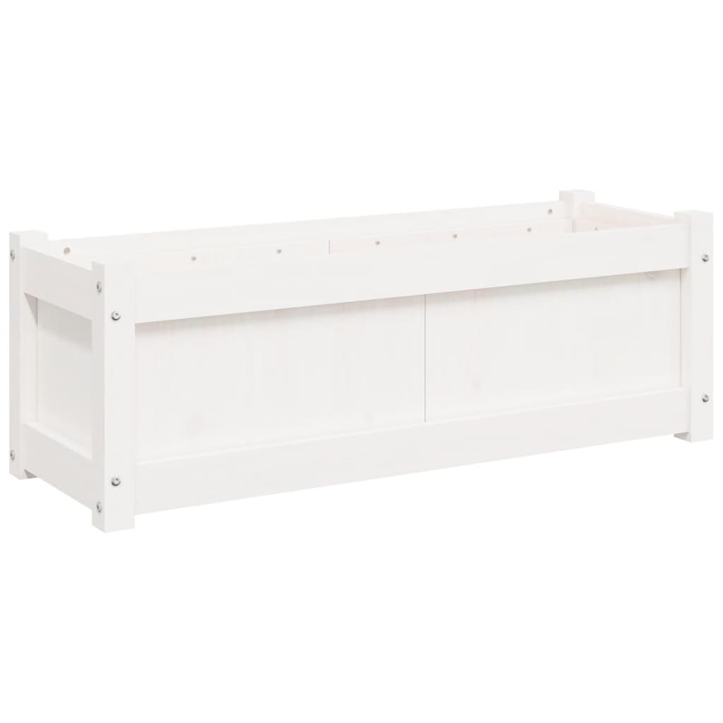 Plantenbak 90x31x31 cm massief grenenhout wit is nu te koop bij PeponiXL, paradijselijk wonen!