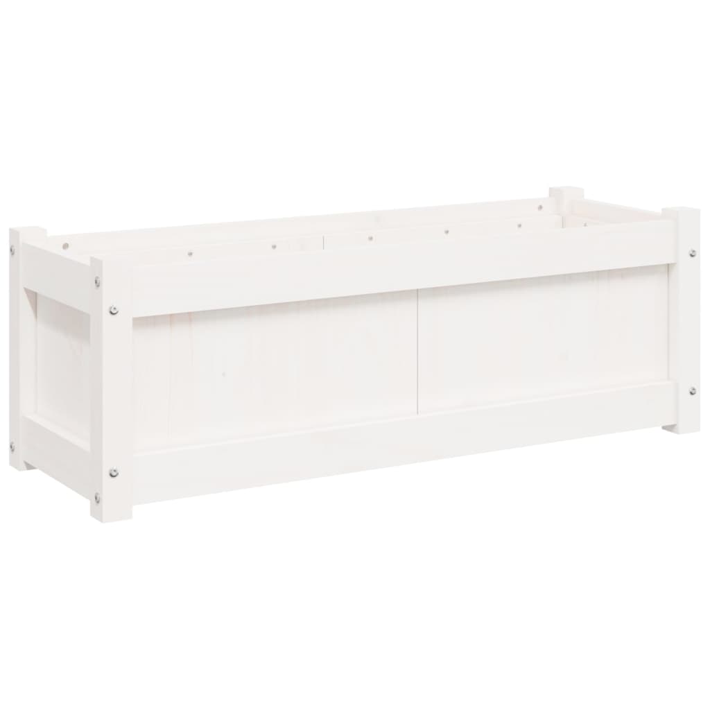 Plantenbak 90x31x31 cm massief grenenhout wit is nu te koop bij PeponiXL, paradijselijk wonen!