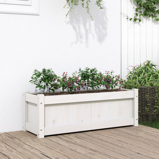 Plantenbak 90x31x31 cm massief grenenhout wit is nu te koop bij PeponiXL, paradijselijk wonen!