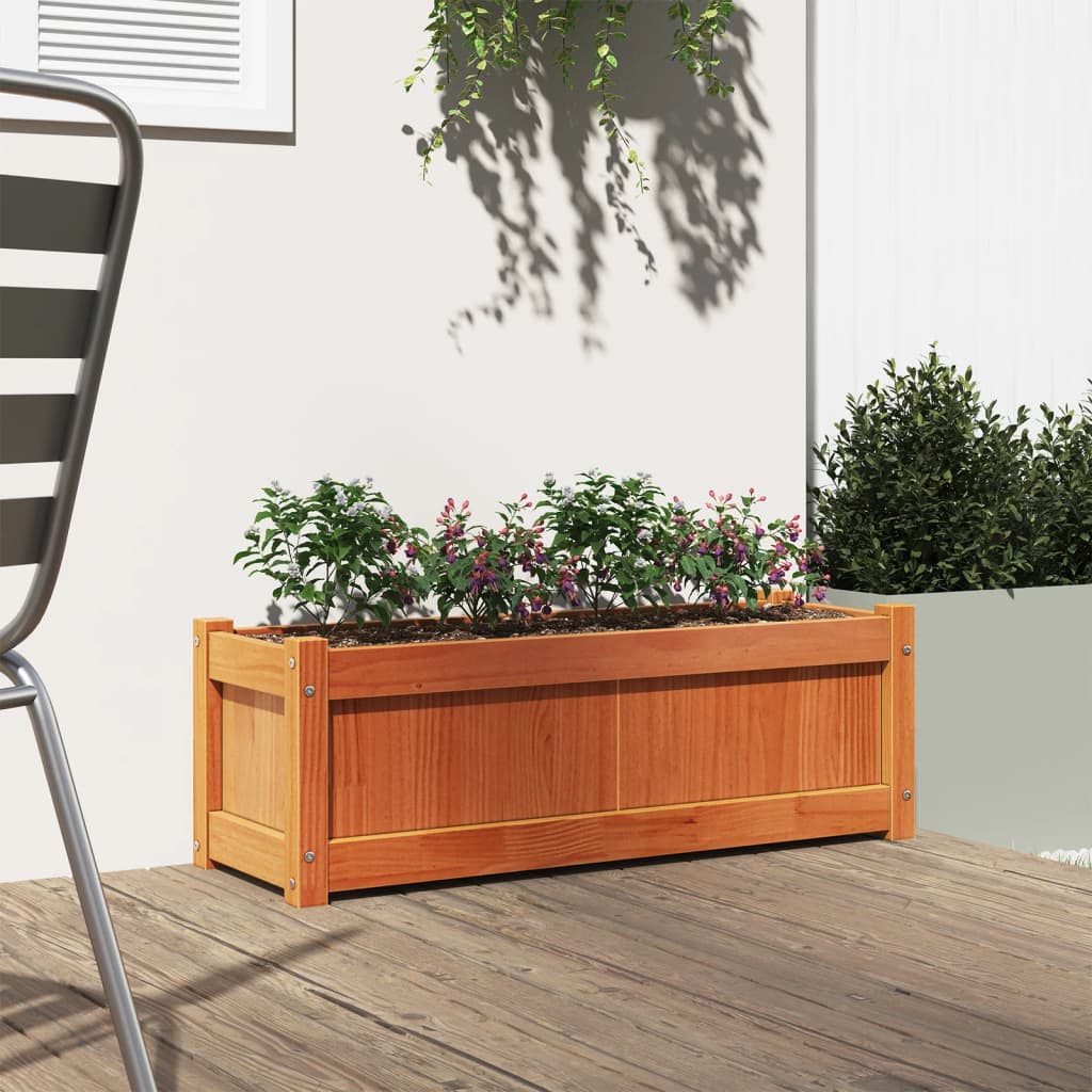 Plantenbak 90x31x31 cm massief grenenhout wasbruin is nu te koop bij PeponiXL, paradijselijk wonen!