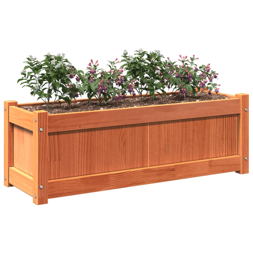 Plantenbak 90x31x31 cm massief grenenhout wasbruin is nu te koop bij PeponiXL, paradijselijk wonen!