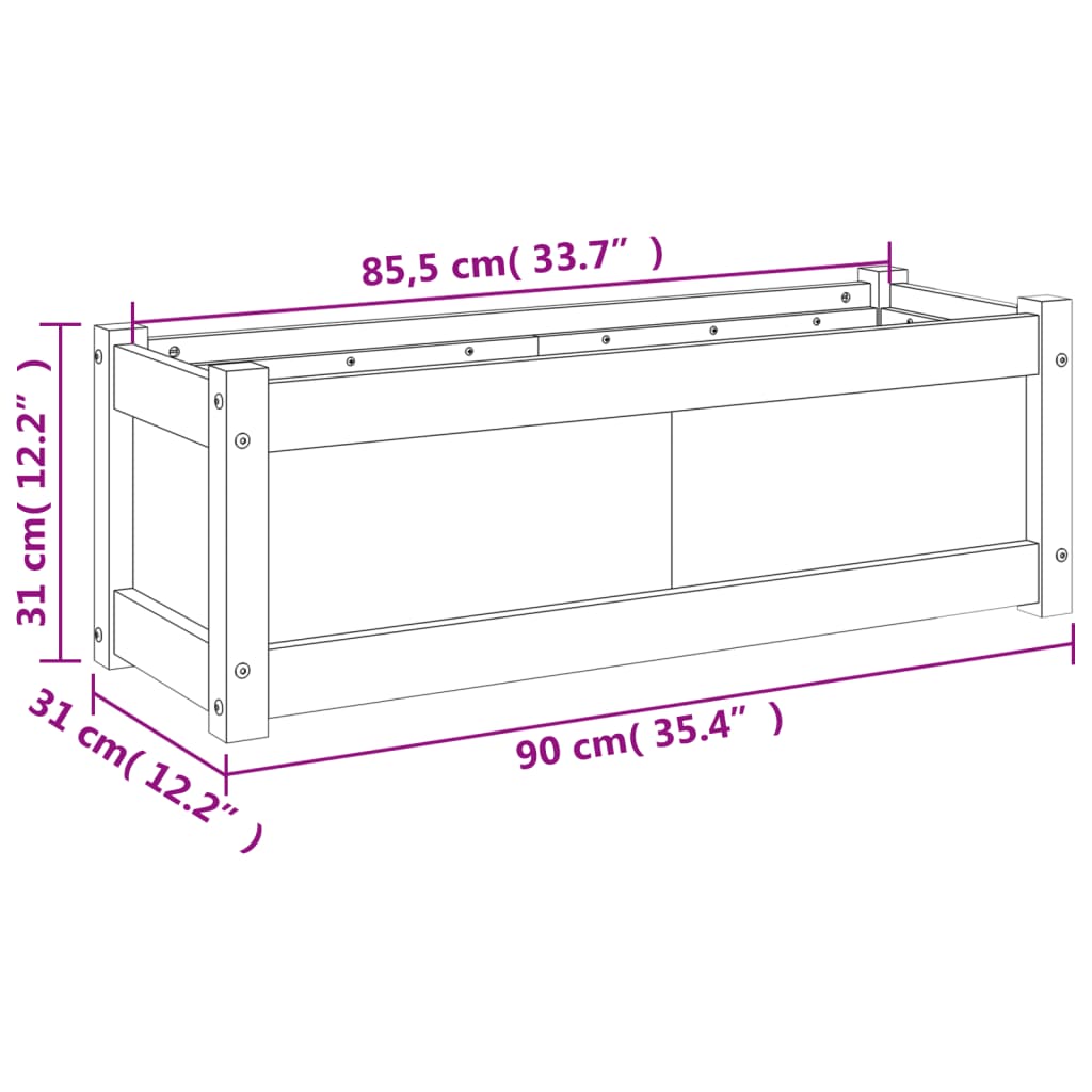 Plantenbak 90x31x31 cm massief grenenhout wasbruin is nu te koop bij PeponiXL, paradijselijk wonen!