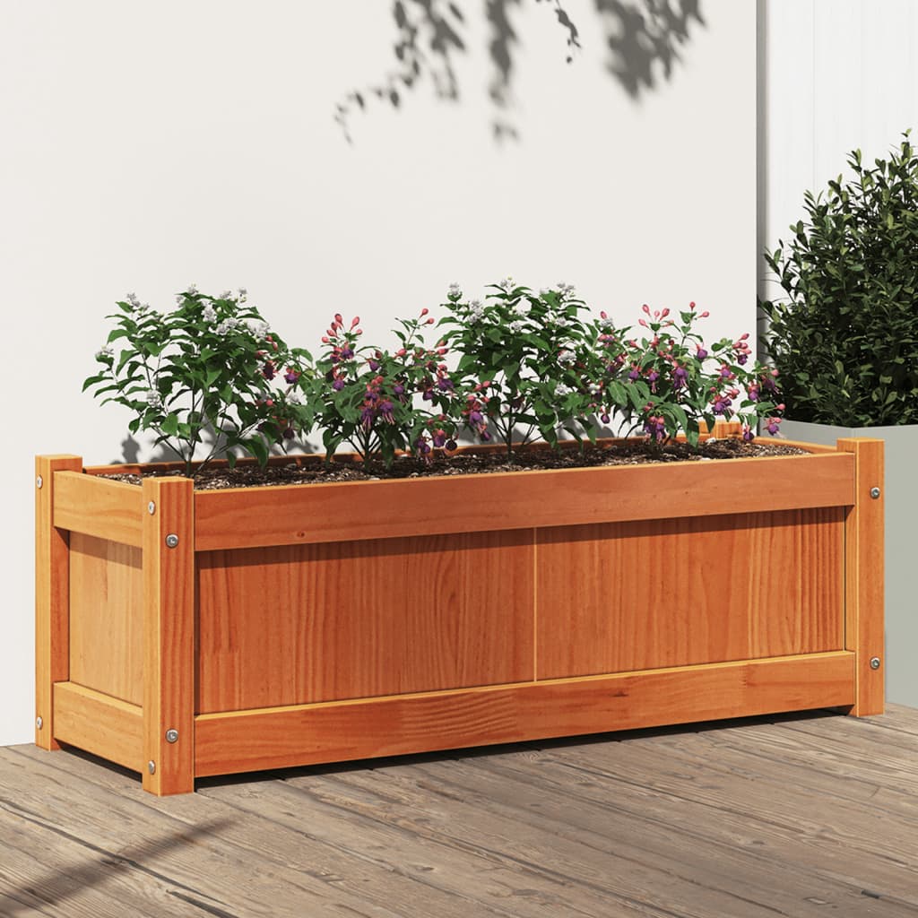Plantenbak 90x31x31 cm massief grenenhout wasbruin is nu te koop bij PeponiXL, paradijselijk wonen!