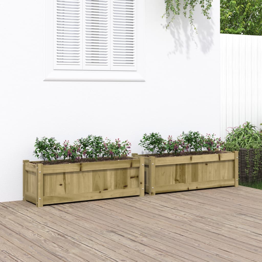 Plantenbakken 2 st cm geïmpregneerd hout is nu te koop bij PeponiXL, paradijselijk wonen!