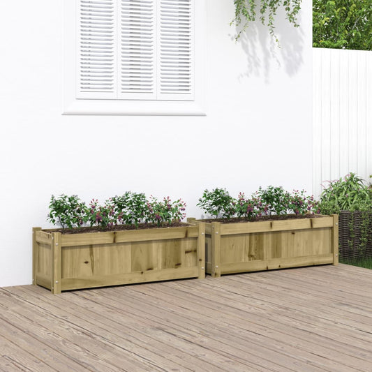Plantenbakken 2 st cm geïmpregneerd hout is nu te koop bij PeponiXL, paradijselijk wonen!