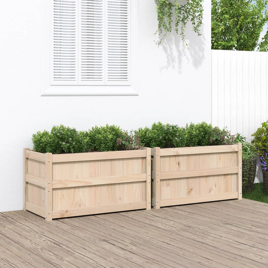 Plantenbakken 2 st cm massief grenenhout is nu te koop bij PeponiXL, paradijselijk wonen!