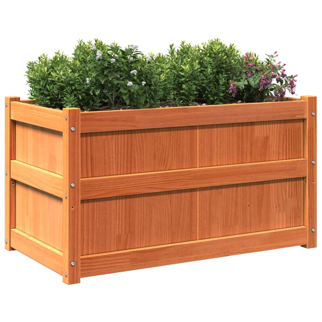 Plantenbak 90x50x50 cm massief grenenhout wasbruin is nu te koop bij PeponiXL, paradijselijk wonen!