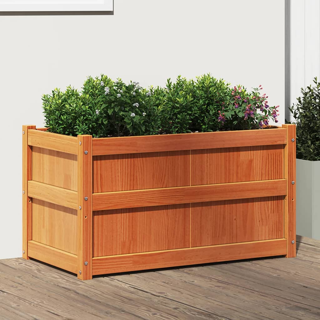 Plantenbak 90x50x50 cm massief grenenhout wasbruin is nu te koop bij PeponiXL, paradijselijk wonen!