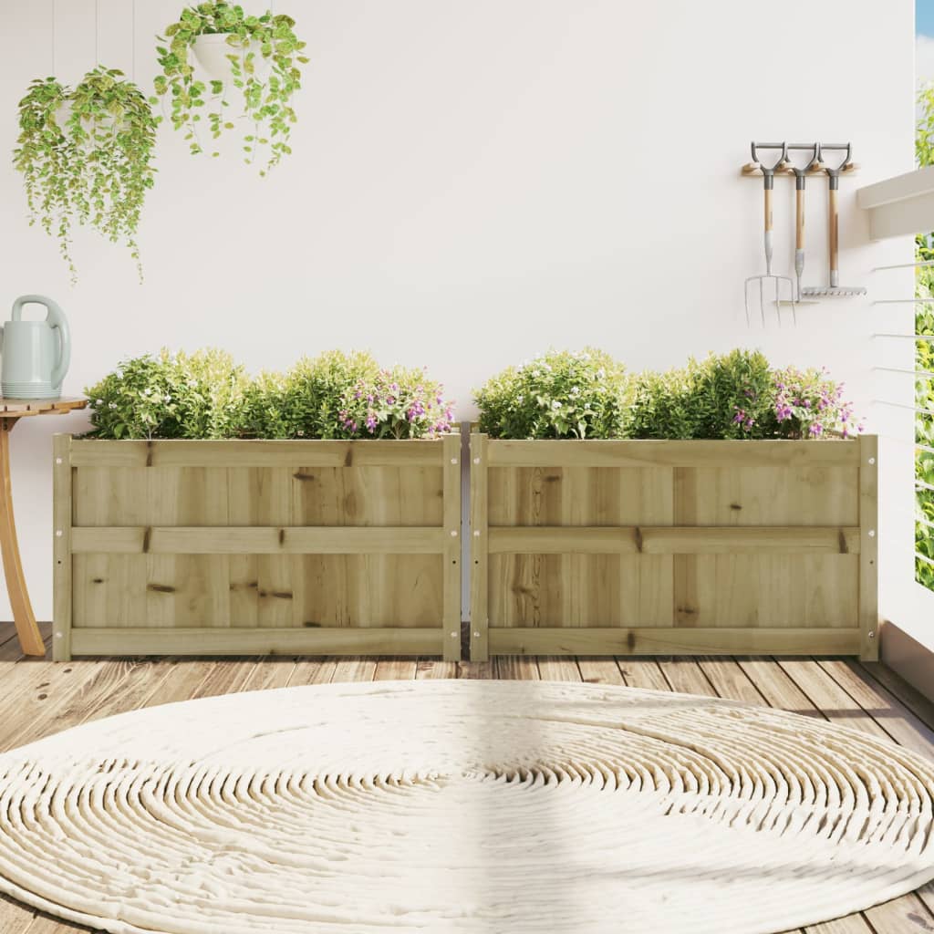Plantenbakken 2 st cm geïmpregneerd hout is nu te koop bij PeponiXL, paradijselijk wonen!