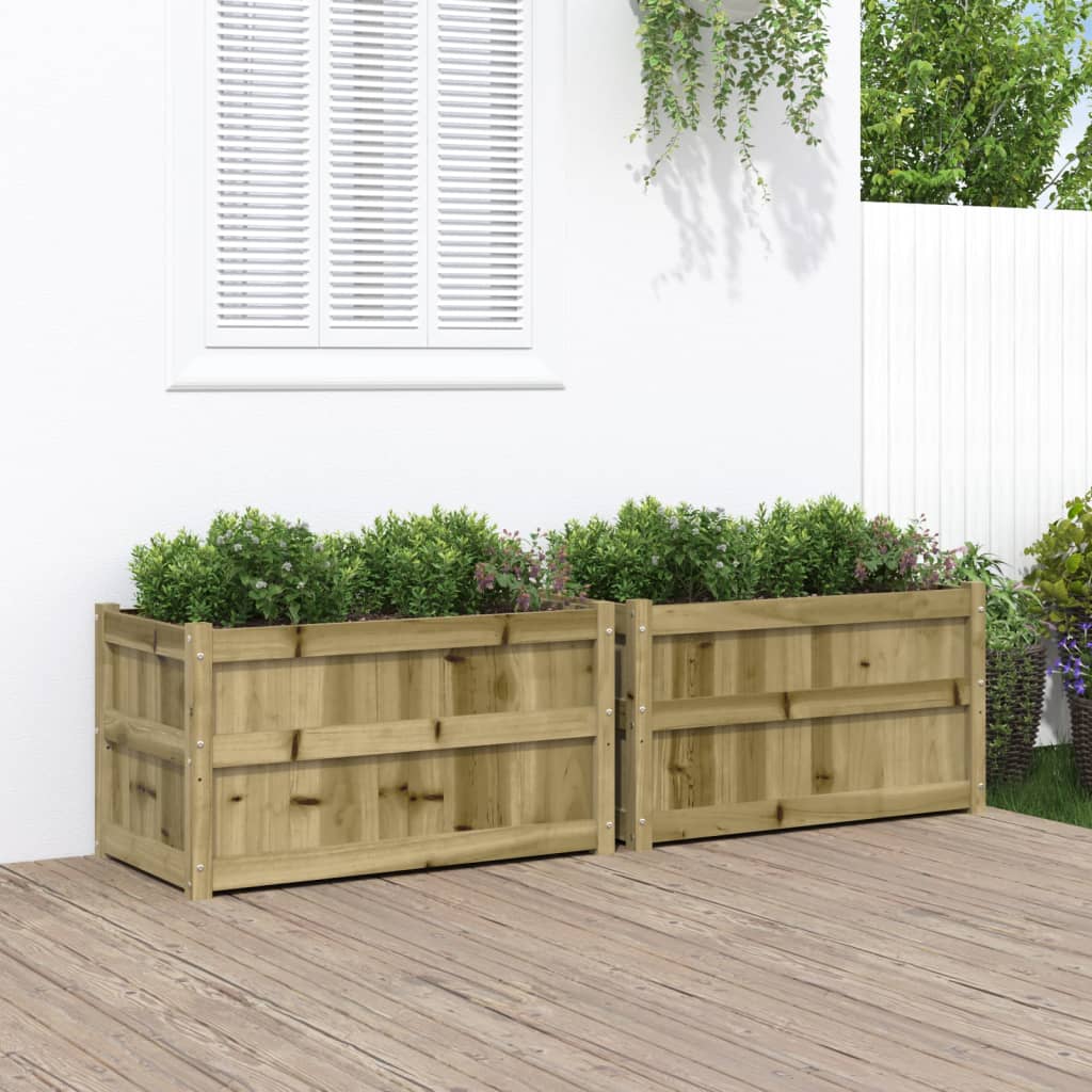 Plantenbakken 2 st cm geïmpregneerd hout is nu te koop bij PeponiXL, paradijselijk wonen!