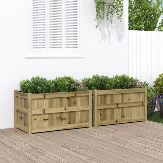 Plantenbakken 2 st cm geïmpregneerd hout is nu te koop bij PeponiXL, paradijselijk wonen!