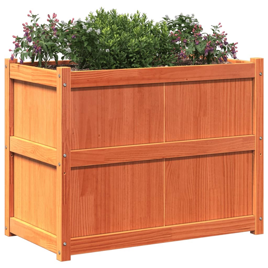 Plantenbak 90x50x70 cm massief grenenhout wasbruin is nu te koop bij PeponiXL, paradijselijk wonen!