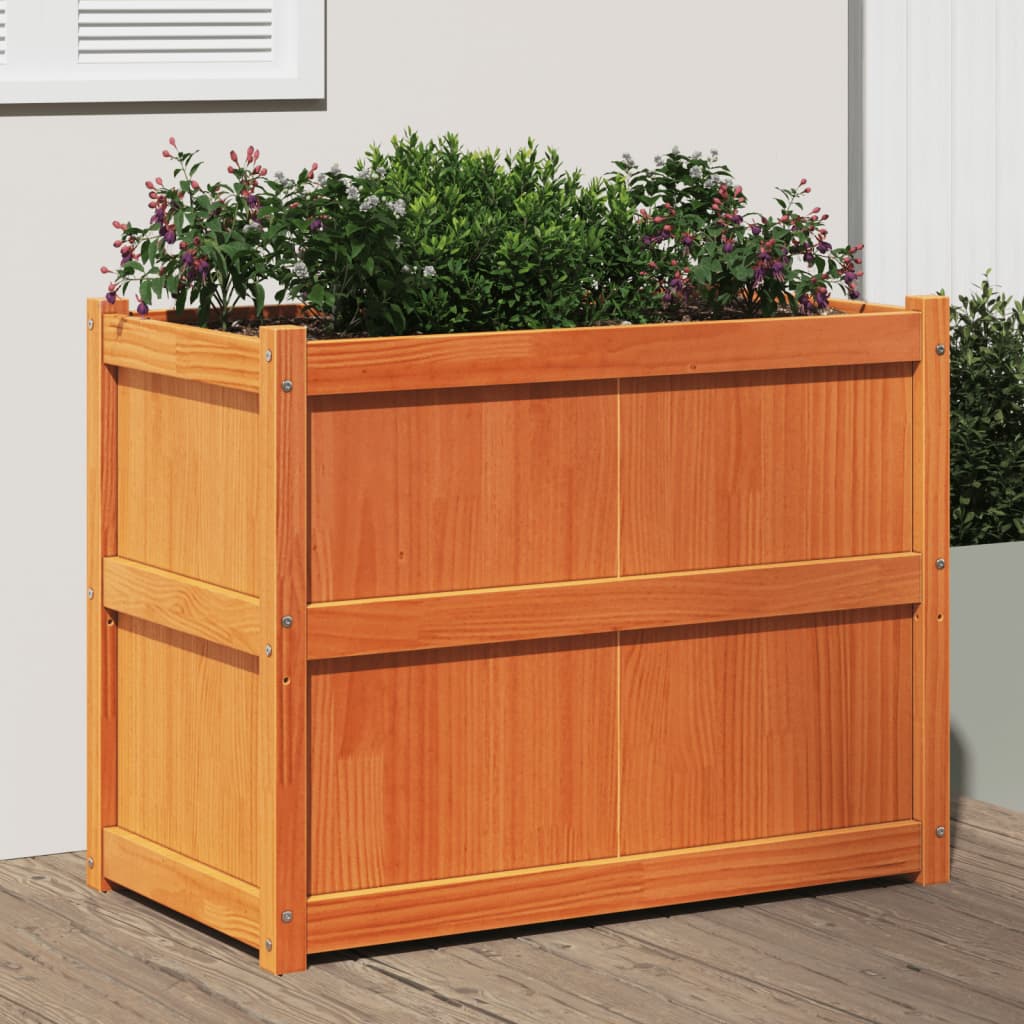 Plantenbak 90x50x70 cm massief grenenhout wasbruin is nu te koop bij PeponiXL, paradijselijk wonen!