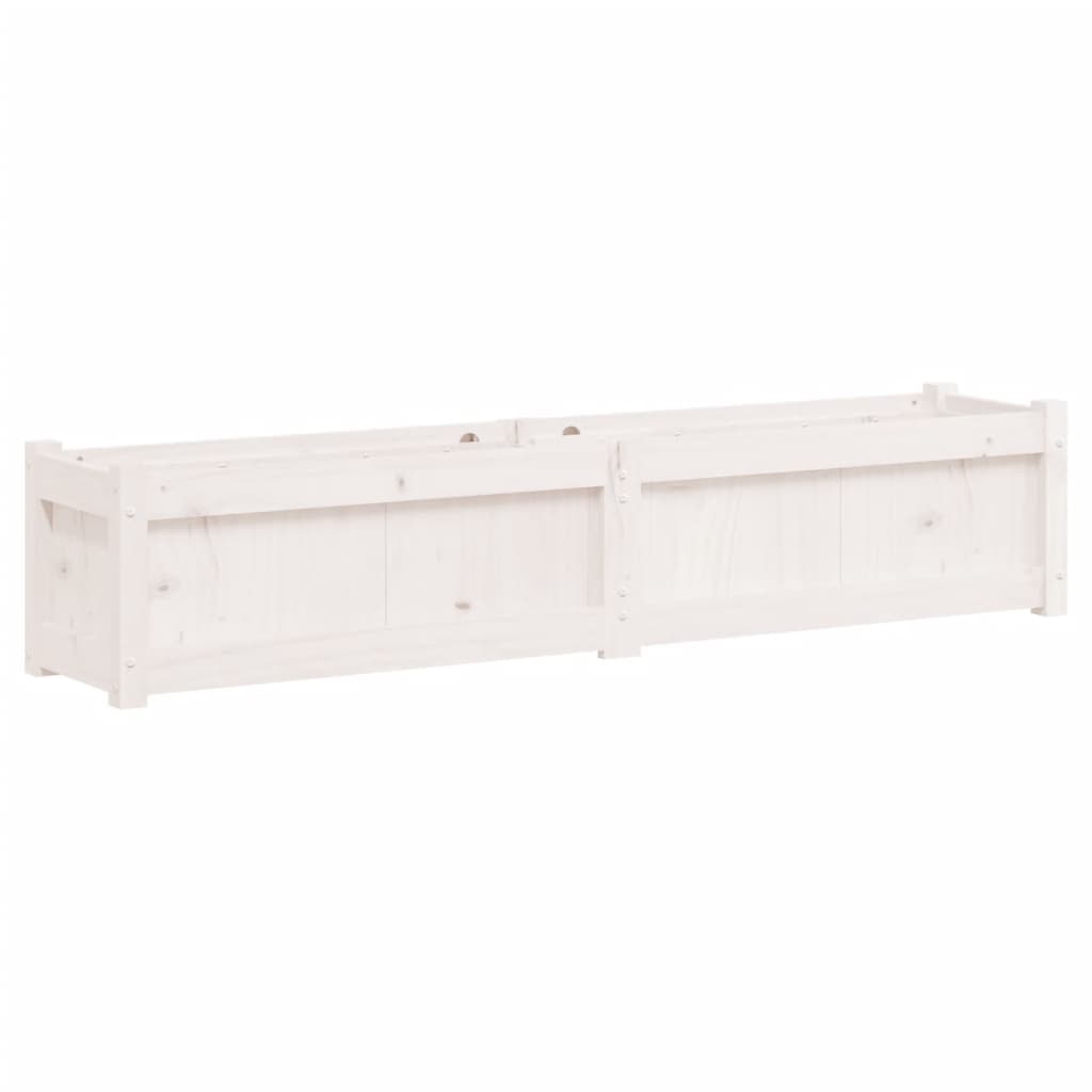 Plantenbak 150x31x31 cm massief grenenhout wit is nu te koop bij PeponiXL, paradijselijk wonen!